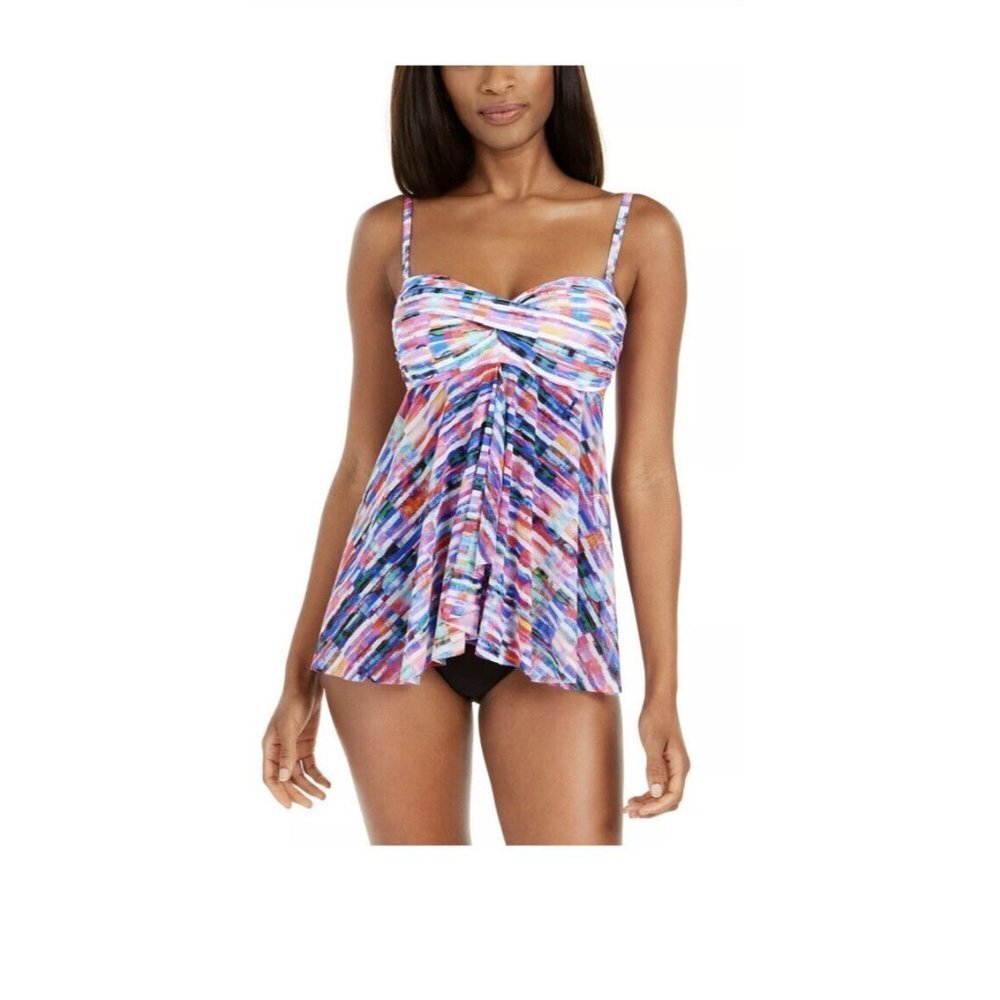 Profile by Gottex Woman's  Tricolore Printed Flyaway One-Piece Swimsuit‎ US 8